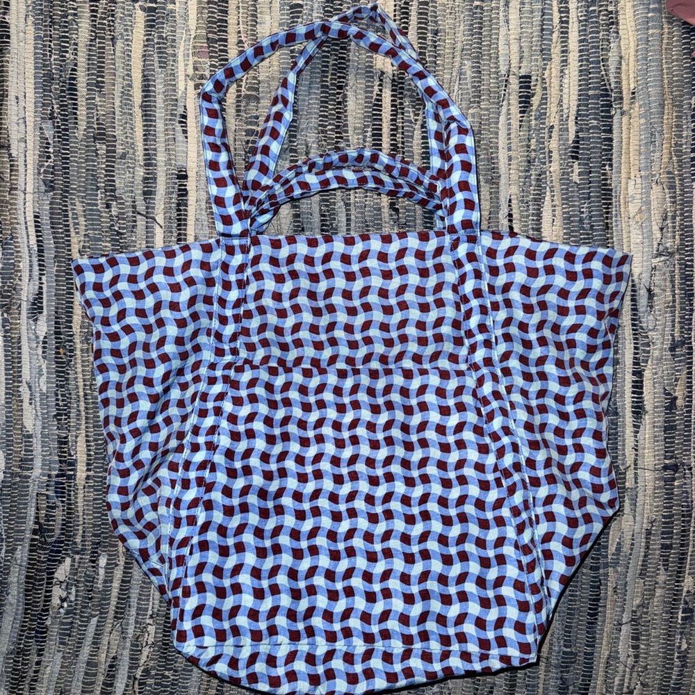 Baggu travel cloud wavy gingham blue